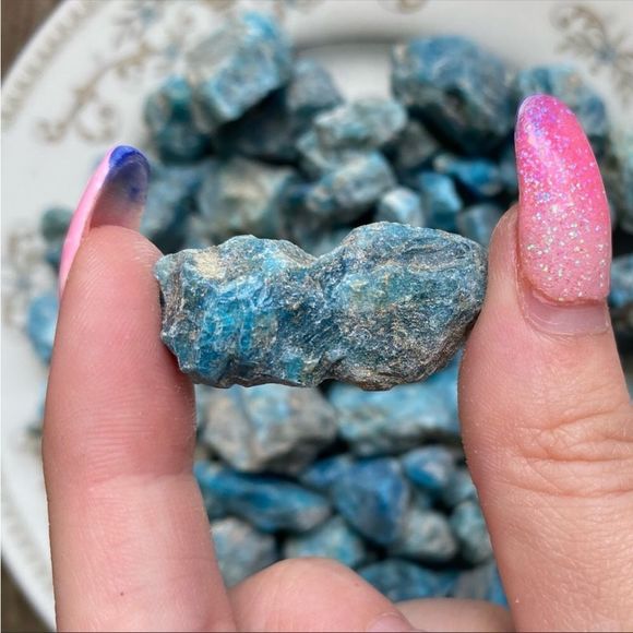 Raw Blue Apatite Chunks - Picture 3 of 4
